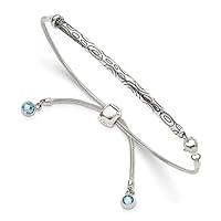 Algopix Similar Product 1 - Sterling Silver Blue Crystal Round