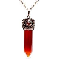 Algopix Similar Product 11 - Bivei Crystal Necklace Men Women Red