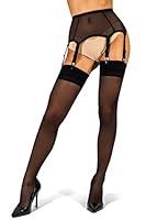 Algopix Similar Product 17 - sofsy Sheer Black Thigh High Stockings