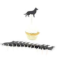 Algopix Similar Product 8 - German Shepherd Cupcake Toppers Set of