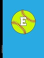 Algopix Similar Product 17 - Softball Notebook Letter Initial E 