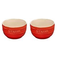 Algopix Similar Product 1 - Staub Set of Two Orange Ceramic Ramekins