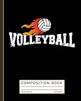 Algopix Similar Product 5 - Volleyball On Fire Composition Book