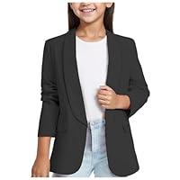 Algopix Similar Product 4 - Girls Formal Suit Jacket Casual Baggy