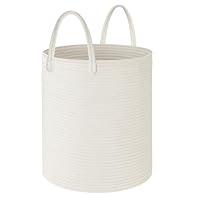 Algopix Similar Product 1 - White Woven Cotton Rope Laundry Basket