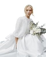 Algopix Similar Product 8 - Elegant Tulle Bridal Cape with Pleated