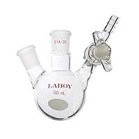 Algopix Similar Product 18 - Laboy Glass 50mL 2 Neck Round Botthom