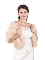 Algopix Similar Product 5 - Edary Women Wedding Faux Fur Wrap Beige
