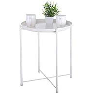 Algopix Similar Product 5 - Patio Bistro Side Table Metal Steel