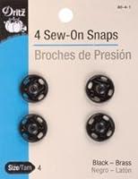 Algopix Similar Product 12 - Dritz Black Sew On Snaps Size 4 4Pkg