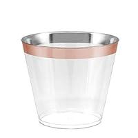 Algopix Similar Product 9 - 100 Rose Gold Rimmed Clear Hard Plastic