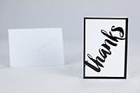 Algopix Similar Product 1 - Black Foil Blank Thank You Note Cards