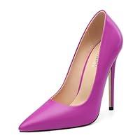 Algopix Similar Product 10 - KUOARN Magenta Heels for Women Stiletto