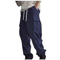 Algopix Similar Product 12 - Mens Wide Leg Cargo Pants Solid Color