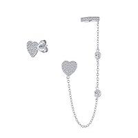 Algopix Similar Product 8 - Heart Shaped Chain Cartilage Ear Cuff