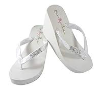 Algopix Similar Product 6 - Silver Glitter Bride Flip Flops in