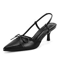 Algopix Similar Product 4 - Coutgo Womens Bow Tie Slingback Pumps