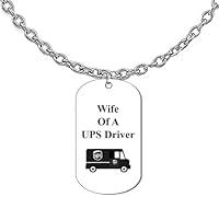 Algopix Similar Product 12 - Wife Of A UPS Driver Dog Tag On A