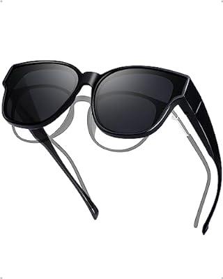 LVIOE Over Glasses Sunglasses Wrap Around Polarized Sunglasses for Men  Women Fit Over Prescription Glasses with UV Protection