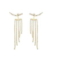 Algopix Similar Product 12 - Silver Tassel Prom Earrings for Women