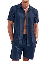 Algopix Similar Product 20 - COOFANDY Mens 2 Piece Short Set Cuban