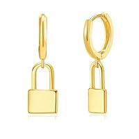 Algopix Similar Product 10 - SANNYRA Lock Earrings for Women  14K