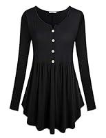 Algopix Similar Product 5 - ZKHOECR Womens V Neck 34 Bell Sleeve