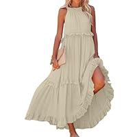 Algopix Similar Product 9 - Womens Tiered Dress Summer Boho Halter