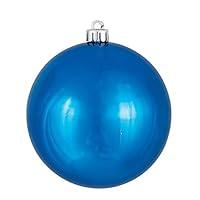 Algopix Similar Product 3 - Vickerman 8" Blue Shiny Ball Ornament
