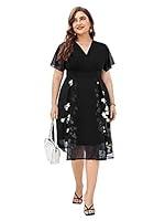 Algopix Similar Product 14 - Floerns Womens Plus Size A Line Midi