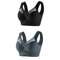 Algopix Similar Product 9 - BSYzXew 2PC Solid Bras for Women No