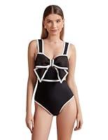 Algopix Similar Product 5 - FLAXMAKER Black and White Swimsuit