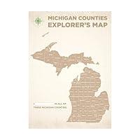 Algopix Similar Product 5 - Michigan Counties Scratch Off Poster 