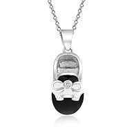 Algopix Similar Product 20 - Black White Saddle Baby Shoe Charm