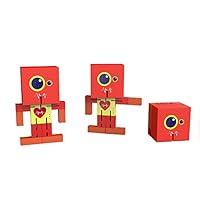 Algopix Similar Product 9 - Wooden Robot Toy cubebot Toy cubebot