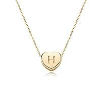 Algopix Similar Product 8 - Tiny Gold Initial Heart Necklace14K