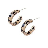 Algopix Similar Product 9 - Leopard Acrylic Small Hoop Earrings 925