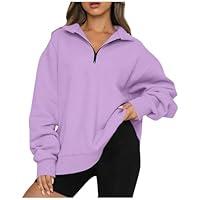Algopix Similar Product 7 - Quarter Zip Sweatshirt Women Y2k Casual