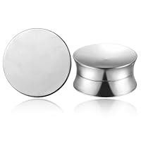 Algopix Similar Product 17 - Twolobes 0G8mm 2 PCS Silver Ear Plugs