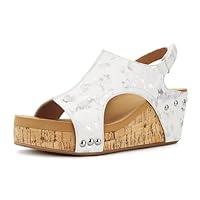 Algopix Similar Product 13 - PARTY Womens Wedge Sandals With Buckle