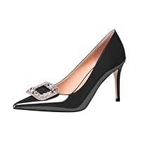 Algopix Similar Product 14 - Chic Dark Black Rhinestone Stiletto