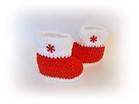 Algopix Similar Product 17 - Christmas Baby Boots Crochet Santa Shoes