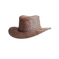 Algopix Similar Product 5 - Crusher Outback Leather Hat for Men and