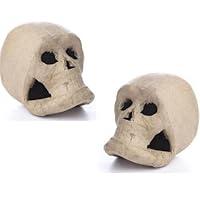 Algopix Similar Product 6 - Set of 2 Paper Mache Skulls  Decorate