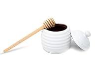 Algopix Similar Product 19 - White Porcelain Honey Jar Pot with