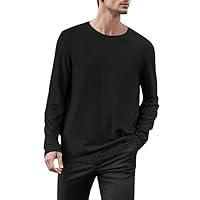 Algopix Similar Product 8 - Mens Cotton Long Sleeve TShirt Basic