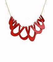 Algopix Similar Product 19 - Delicate leather necklace in red and