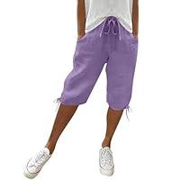 Algopix Similar Product 17 - Linen Shorts for Women Womens Bermuda