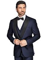 Algopix Similar Product 3 - HUUTOE Navy Blue Tuxedo Men Big and