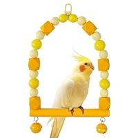 Algopix Similar Product 17 - Colorful Wooden Bird Swing Parakeet